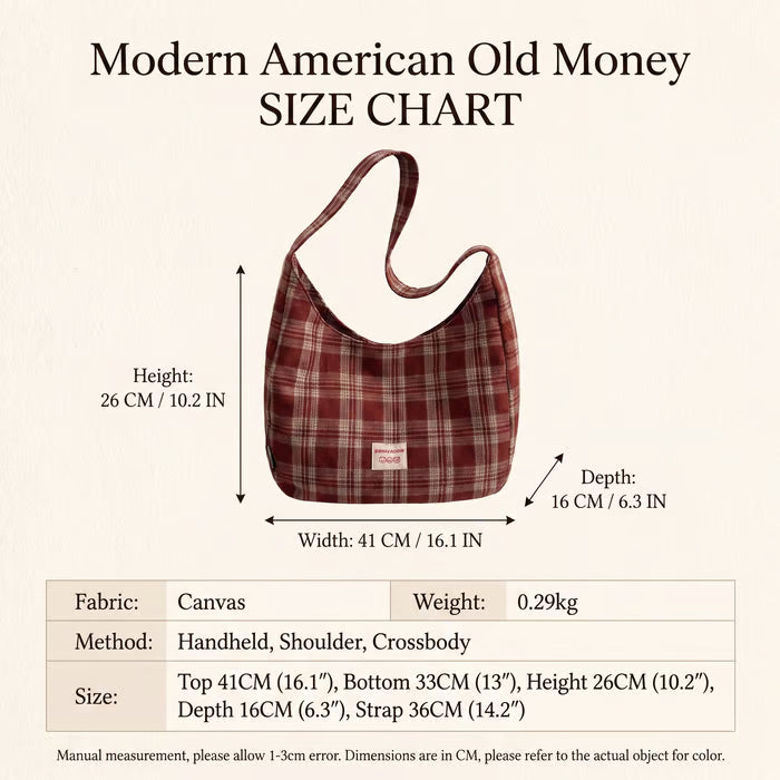 PlaidOra – Vintage Plaid Canvas 3-Way Carry Tote Bag