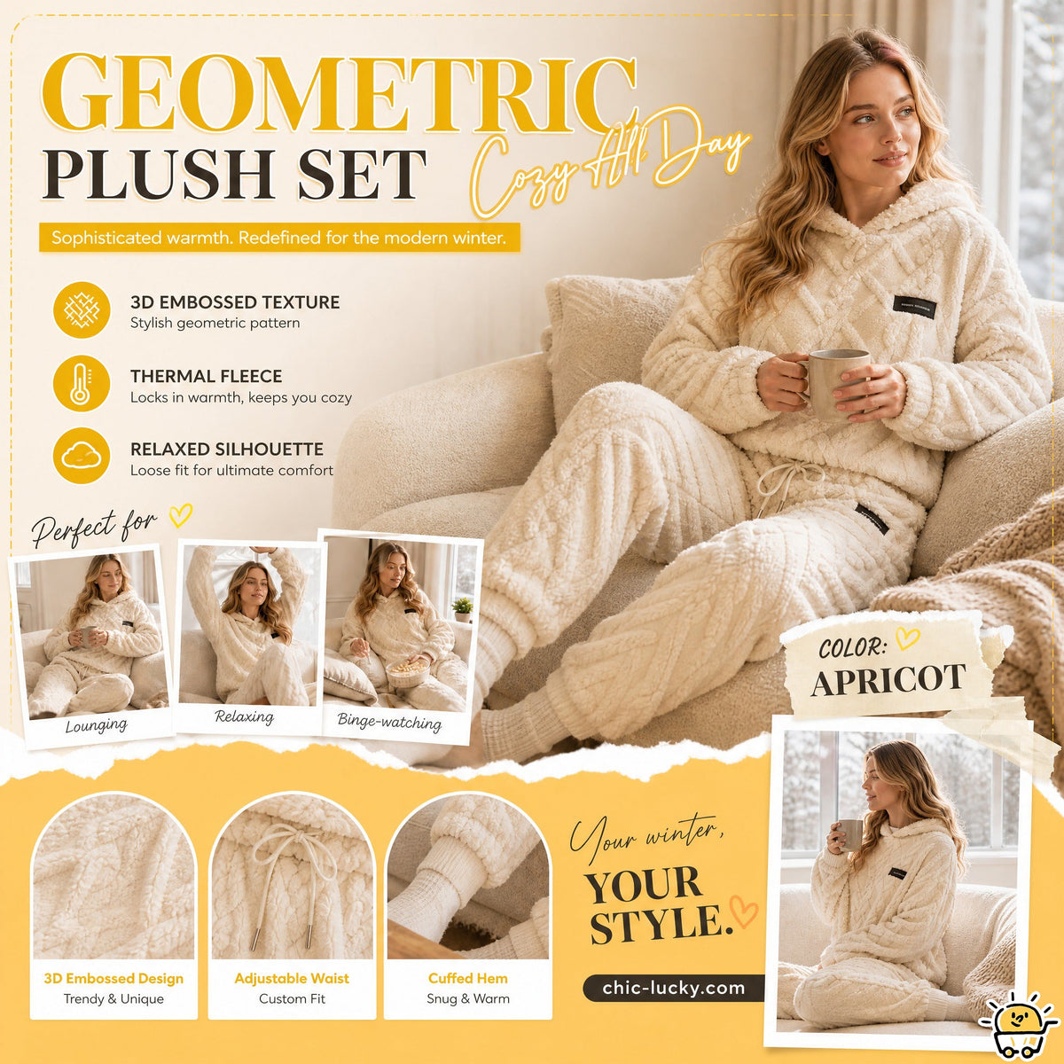 WinterLoom – 3D Geometric Plush Comfort Set