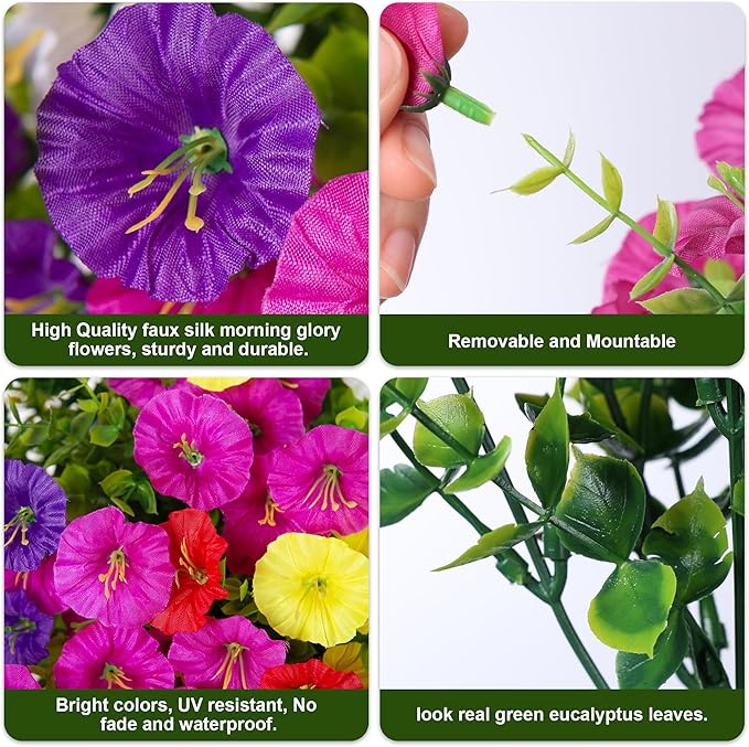 🌸 Spring Summer Home Decoration - 🌿 Fake Silk Colorful Morning Glory