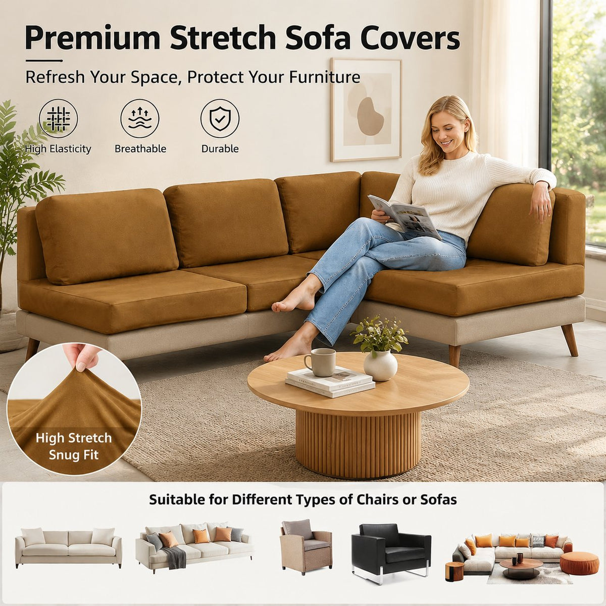 CushionLuxe – Stretch Sofa & Outdoor Cushion Covers