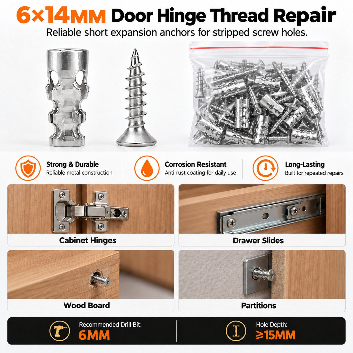 FixoraX – Industrial Short Expansion Screw Repair Kit