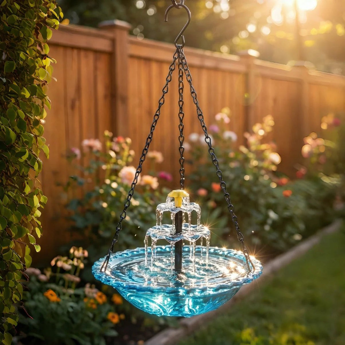 BirdOasis – Solar Hanging Cascade Fountain