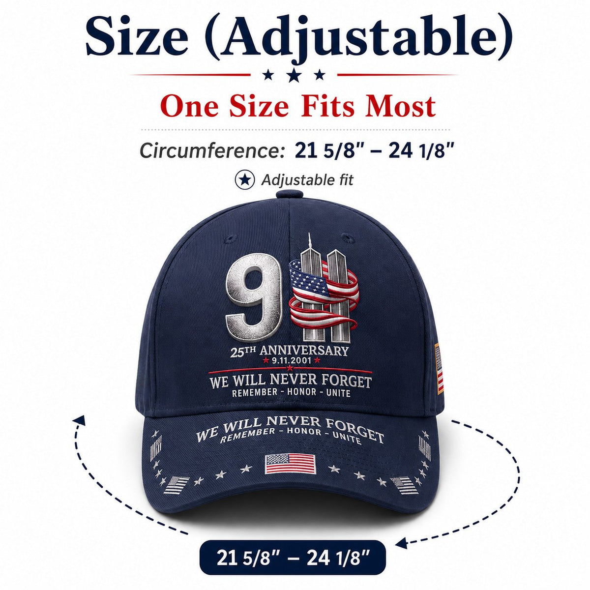 HonorCrest – 9/11 25th Anniversary Memorial Baseball Cap
