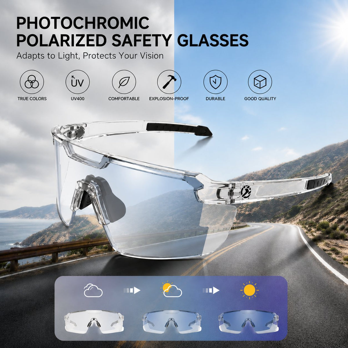 SkyShield – UV400 Adaptive Safety Glasses