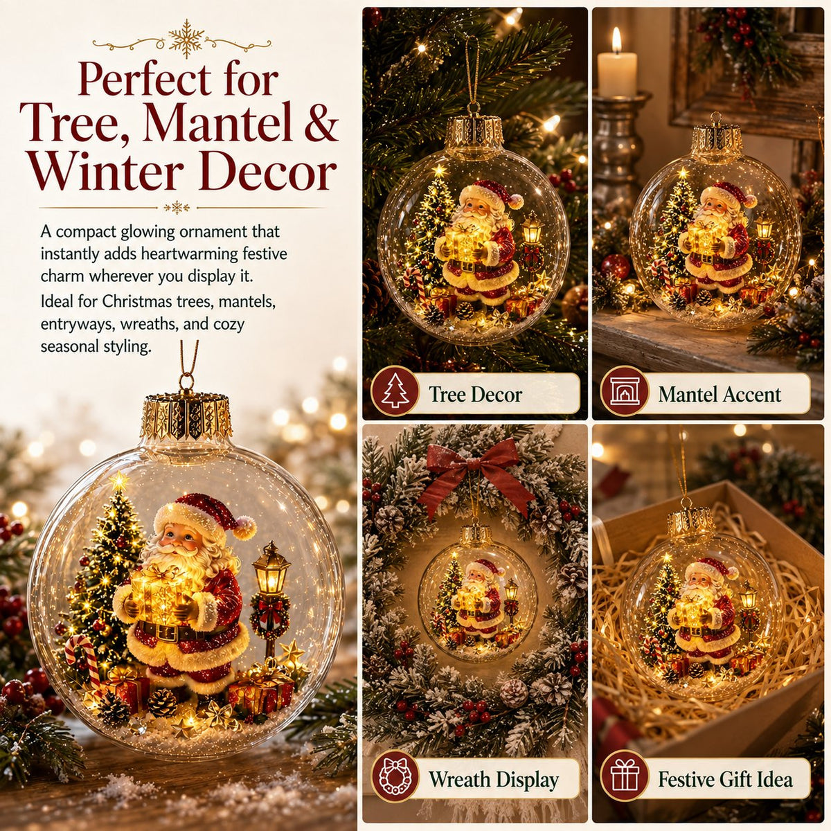ChristmasAura – Glowing Holiday Diorama Ornament