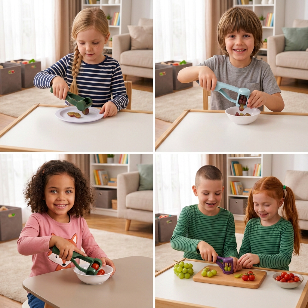 SnackEase – One-Press Fruit Cutting Tool