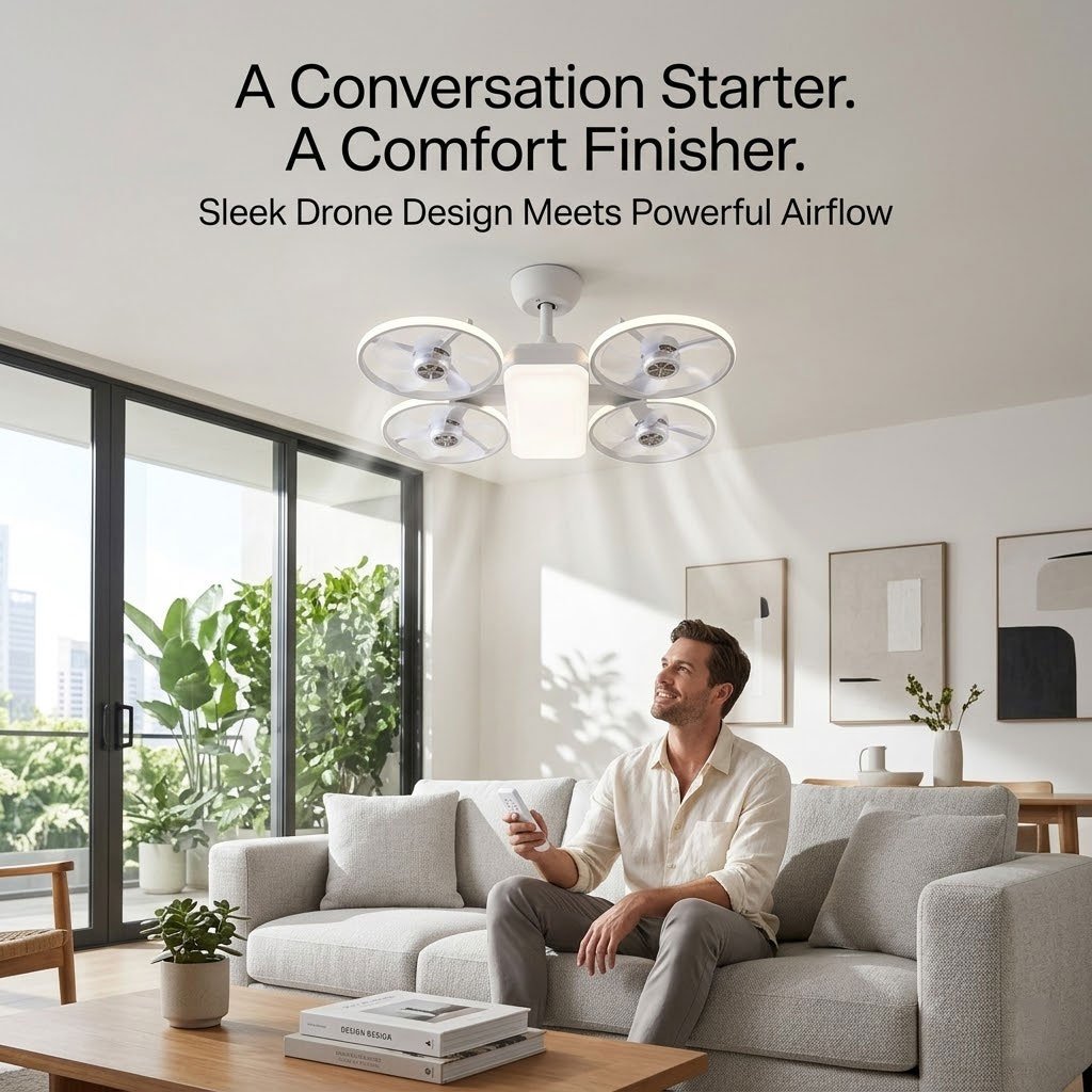 AeroLuxe – Foldable Blade Ceiling Fan Light