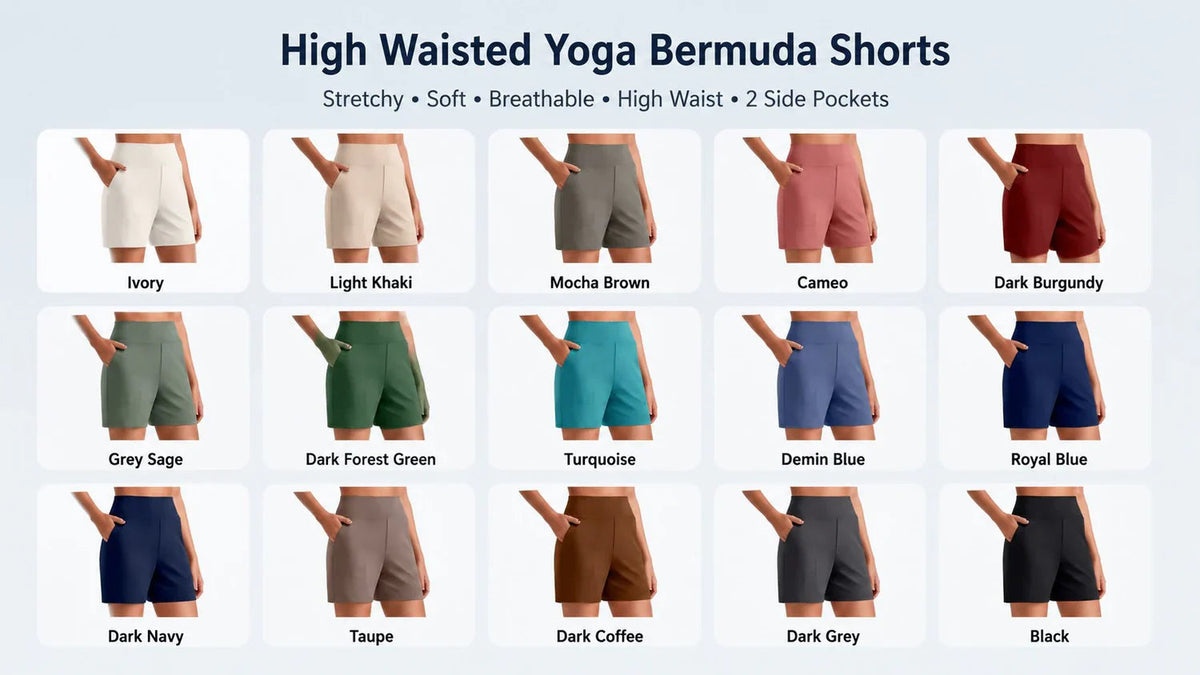 FlexEllea – High-Waisted Athletic Bermuda Shorts