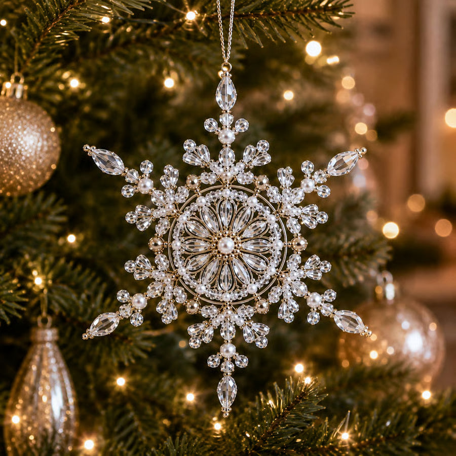 FrostLuxe – Beaded Snowflake Ornament DIY Kit