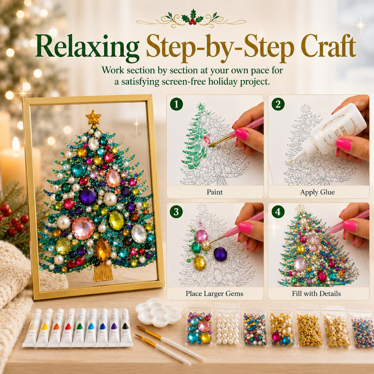 SparkleTree – Christmas Gem & Pearl Art Kit