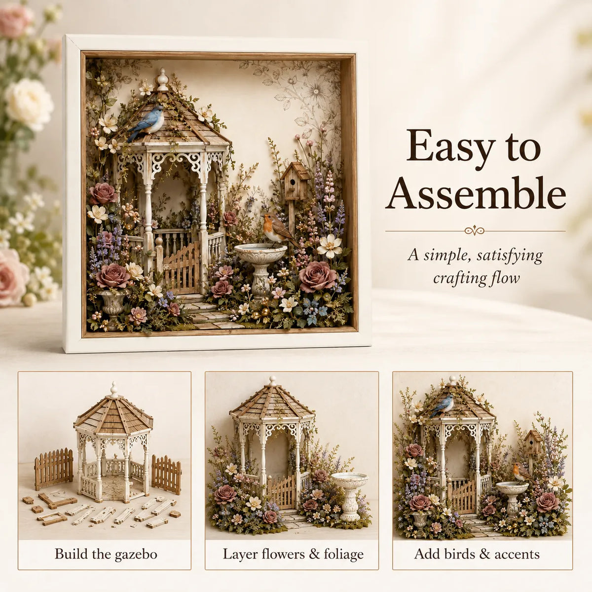 CottageCharm – DIY Layered Garden Shadow Box