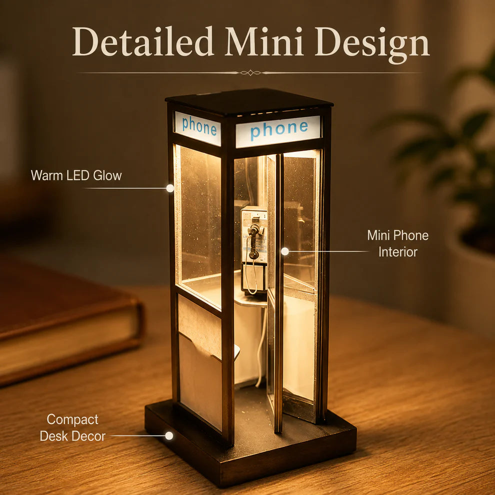 LondonGlow – Vintage Phone Booth Table Lamp