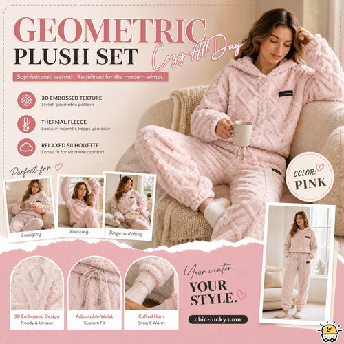 WinterLoom – 3D Geometric Plush Comfort Set