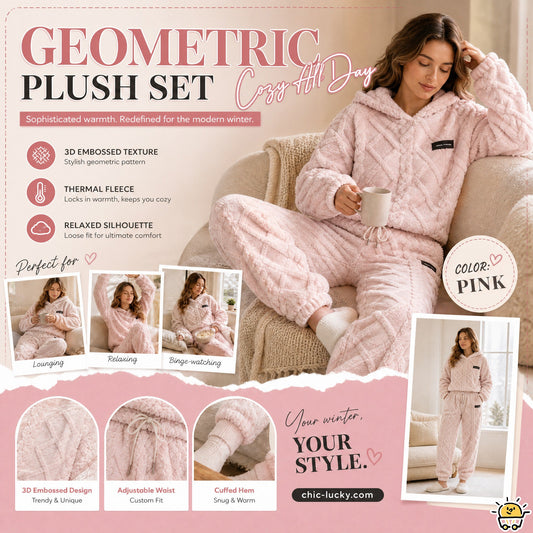 WinterLoom – 3D Geometric Plush Comfort Set