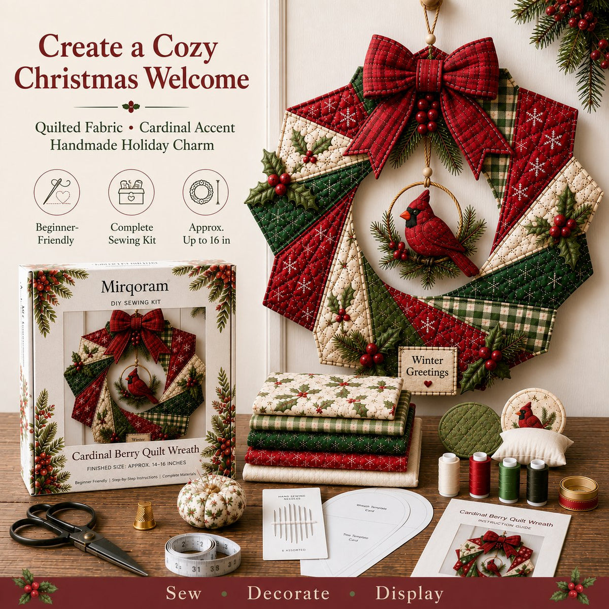 ChristmasCraft – Festive Fabric Wreath Making Kit