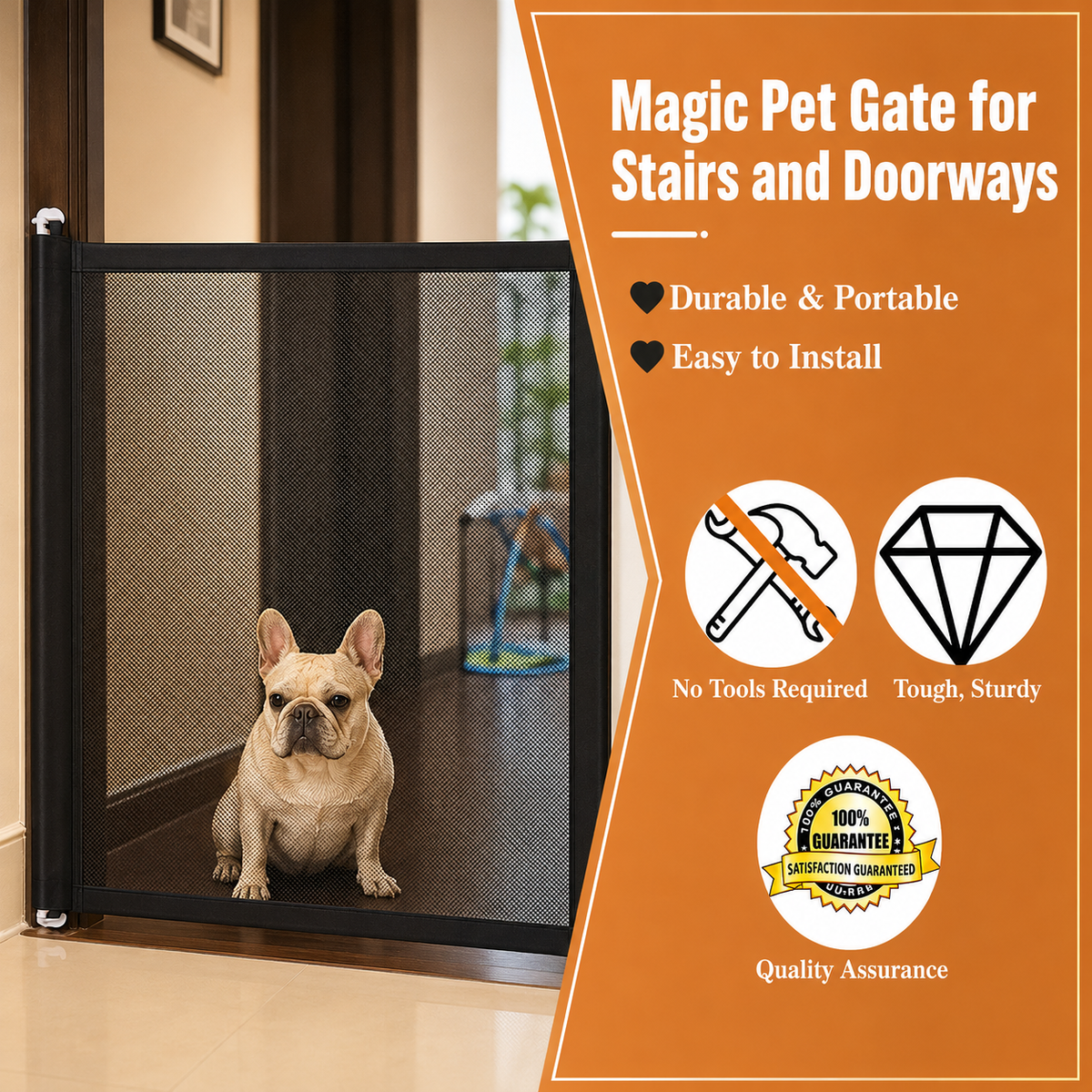 PawBarrier – Lightweight Woven Pet Safety Gate