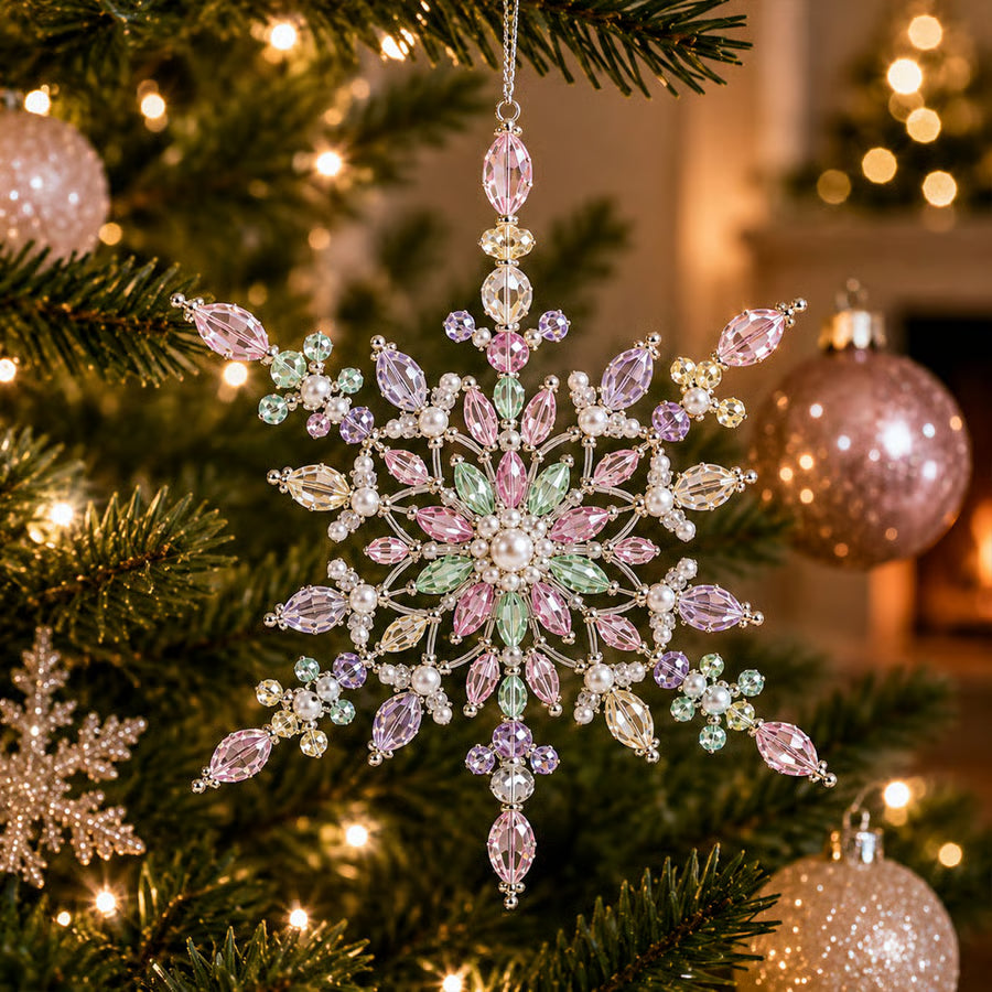 FrostLuxe – Beaded Snowflake Ornament DIY Kit