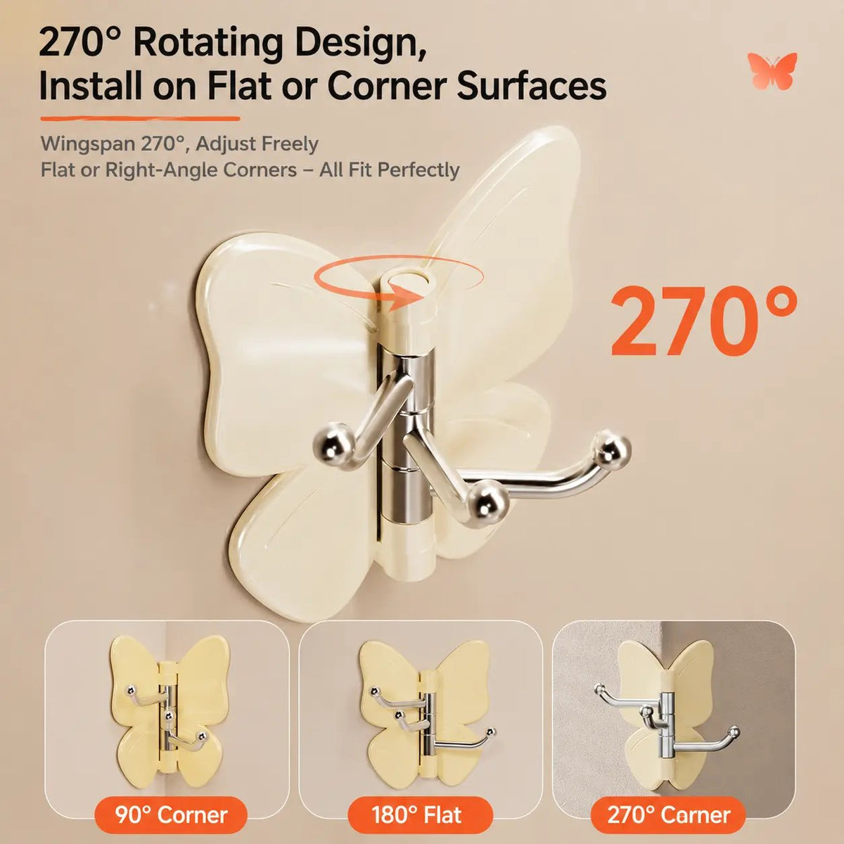ButterNest – Rotating Butterfly Space-Saving Hook