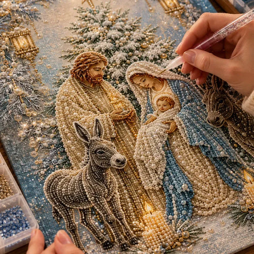 FaithGlow – 3D Nativity Diamond Painting Art Kit