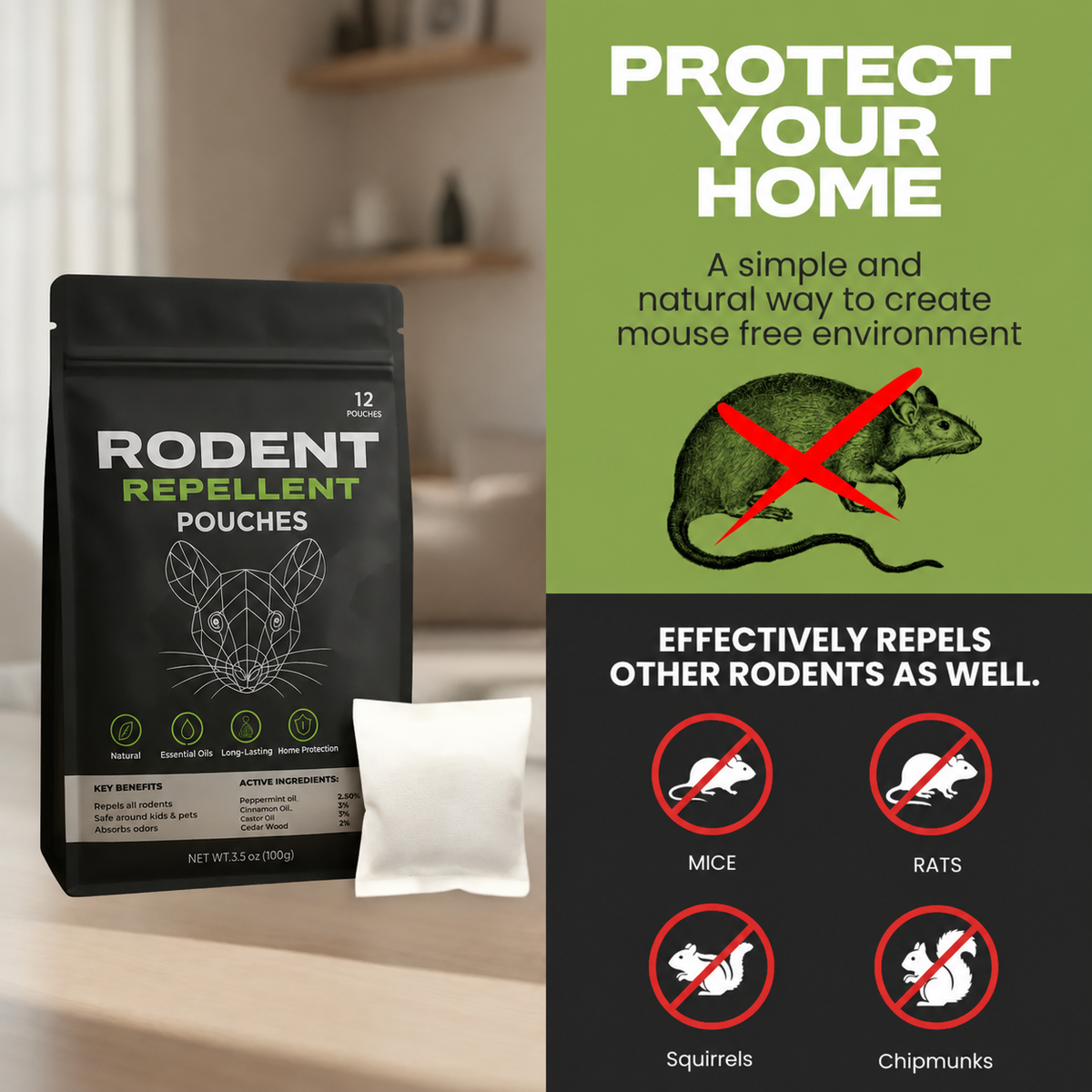 RodentGuard – 90-Day Repellent Pouches