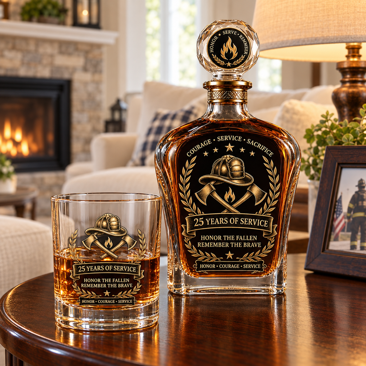 ValorFlame – Firefighter Service Anniversary Glass Set