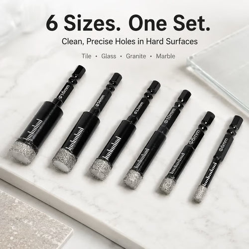ForgeVanta – 6-Piece Diamond Tile & Stone Drill Bit Set