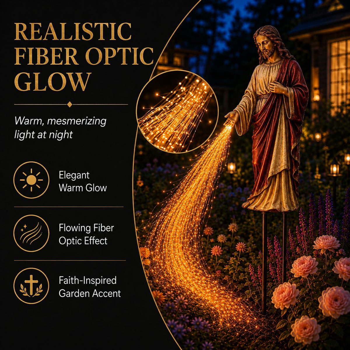 FaithGlow – Solar Jesus Fiber Optic Garden Light