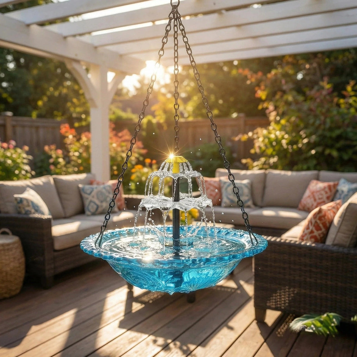 BirdOasis – Solar Hanging Cascade Fountain