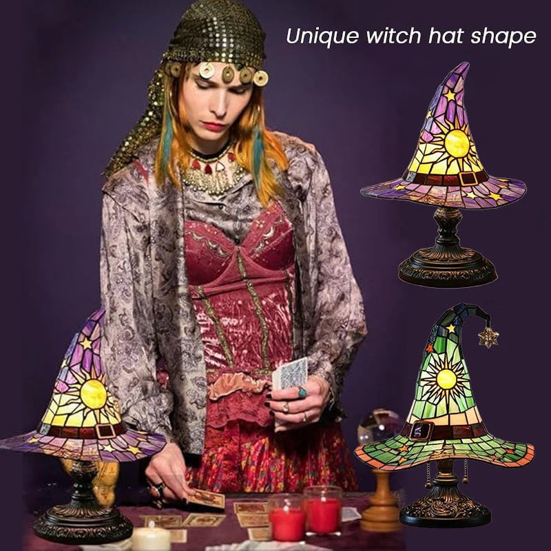 MysticGlow – Witch Hat Stained Glass Night Light