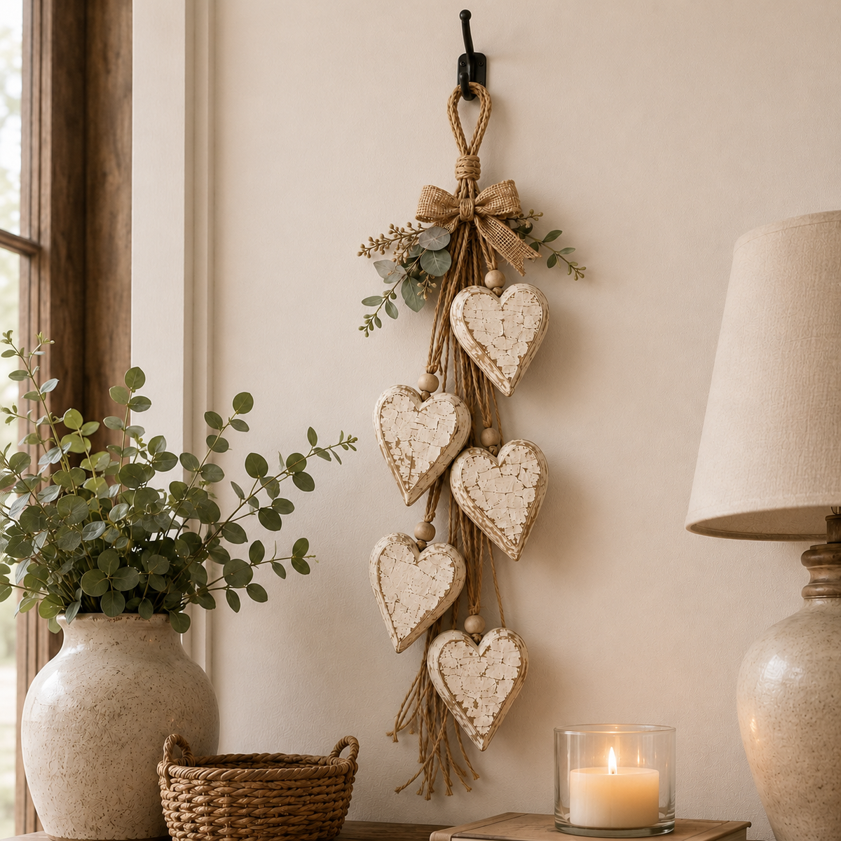 HeartHaven – Rustic Hanging Heart Wall Decor