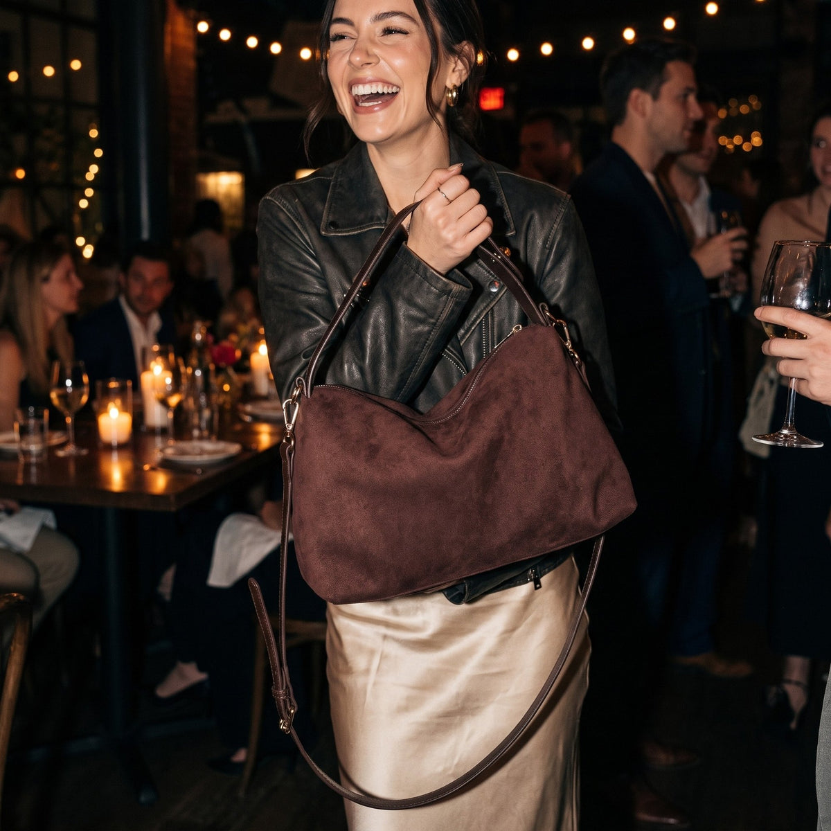 Vintara – Women’s Timeless Suede Boston Bag
