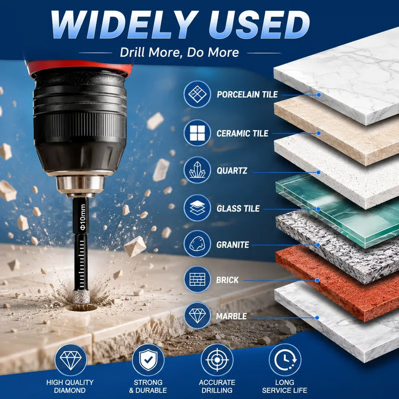 ForgeVanta – 6-Piece Diamond Tile & Stone Drill Bit Set