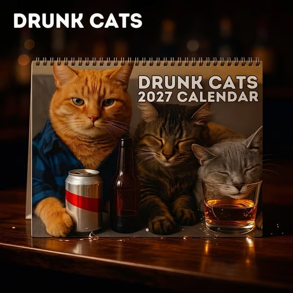 Paws & Pints – Humorous Cats 2027 Wall Calendar