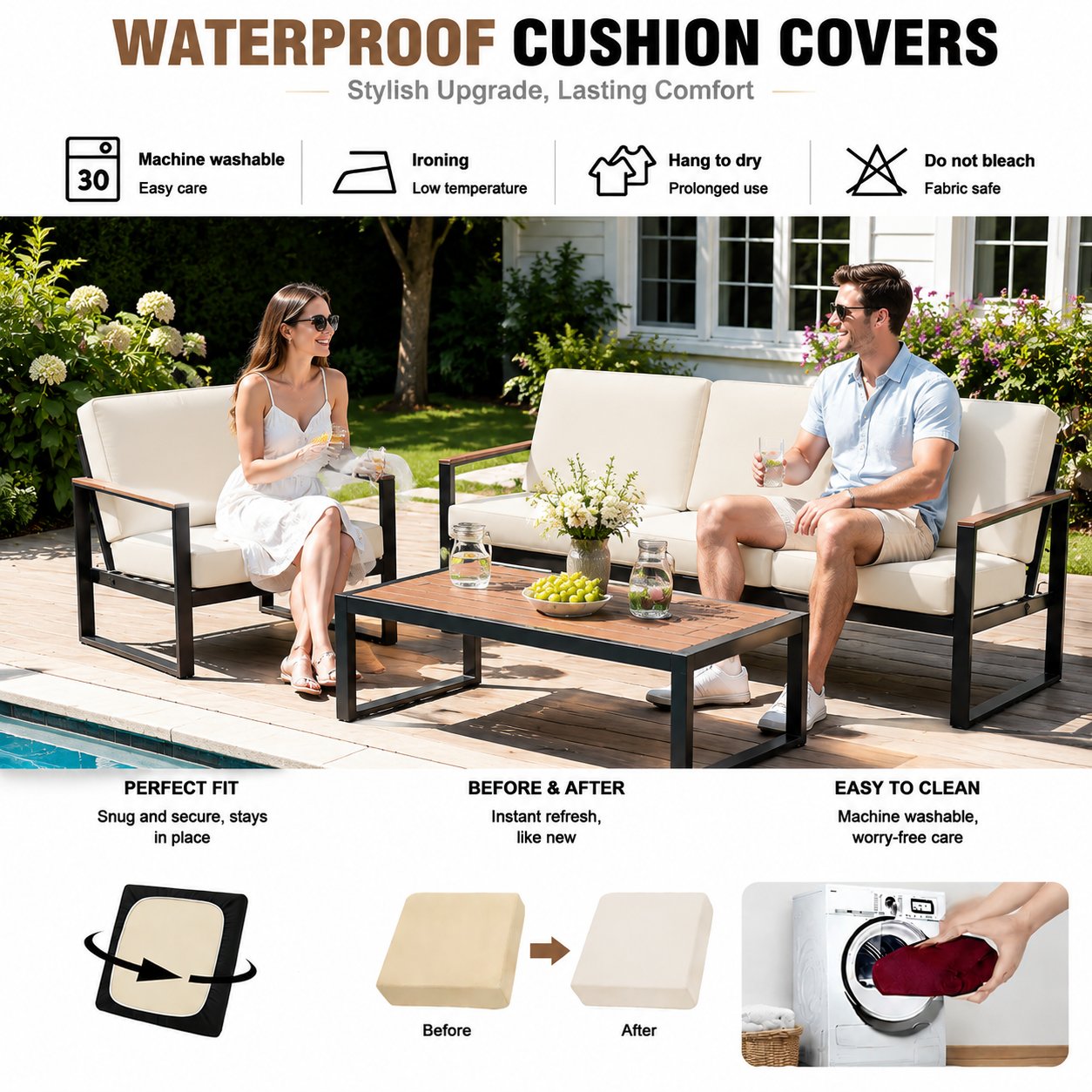 CushionLuxe – Stretch Sofa & Outdoor Cushion Covers