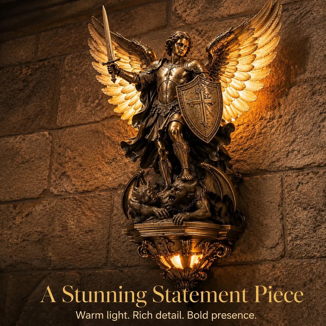 HolyShield – St. Michael Illuminated Wall Art