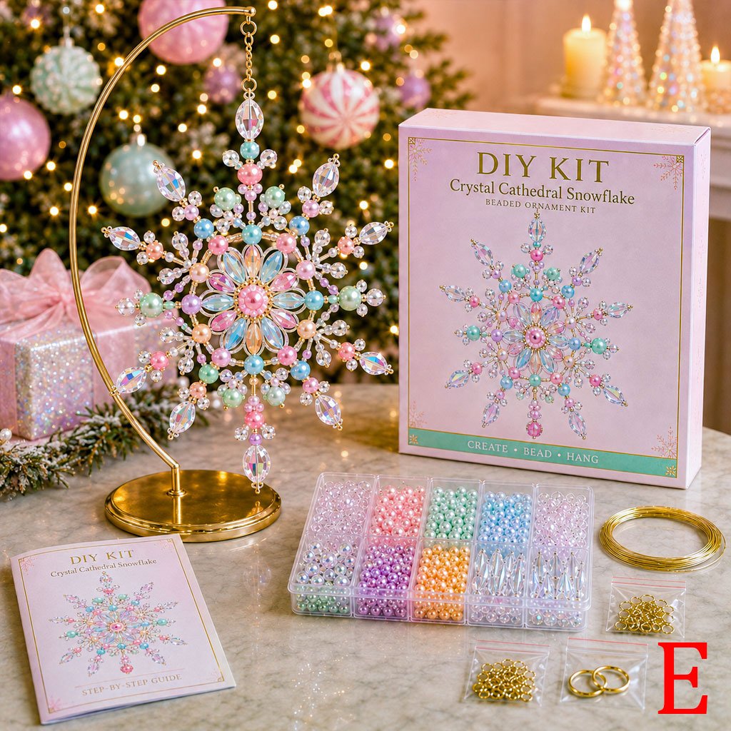 FrostLuxe – Beaded Snowflake Ornament DIY Kit