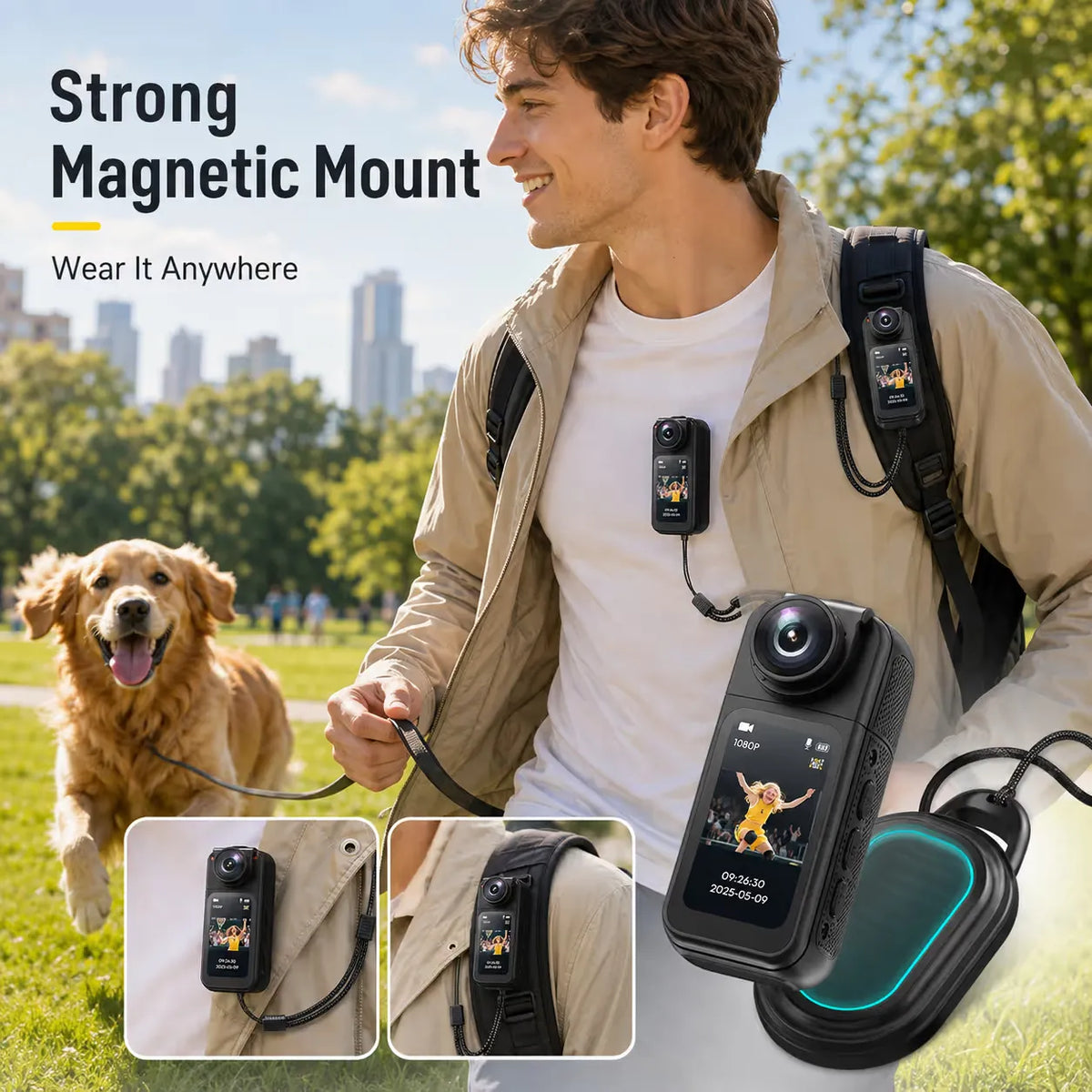 MagnaView – Magnetic 2.7K POV Action Camera