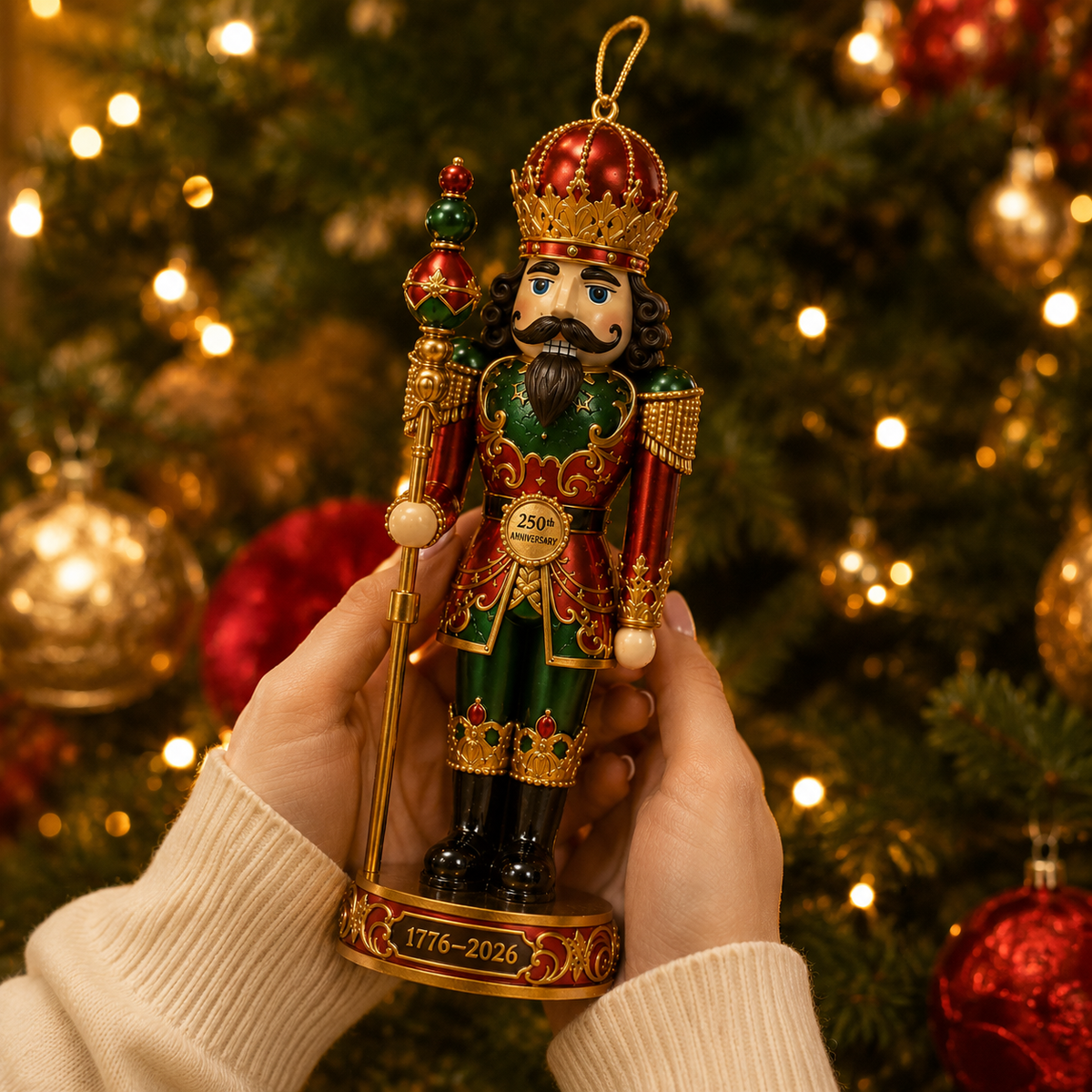 FreedomKing – 250th Anniversary Patriotic Christmas Ornament