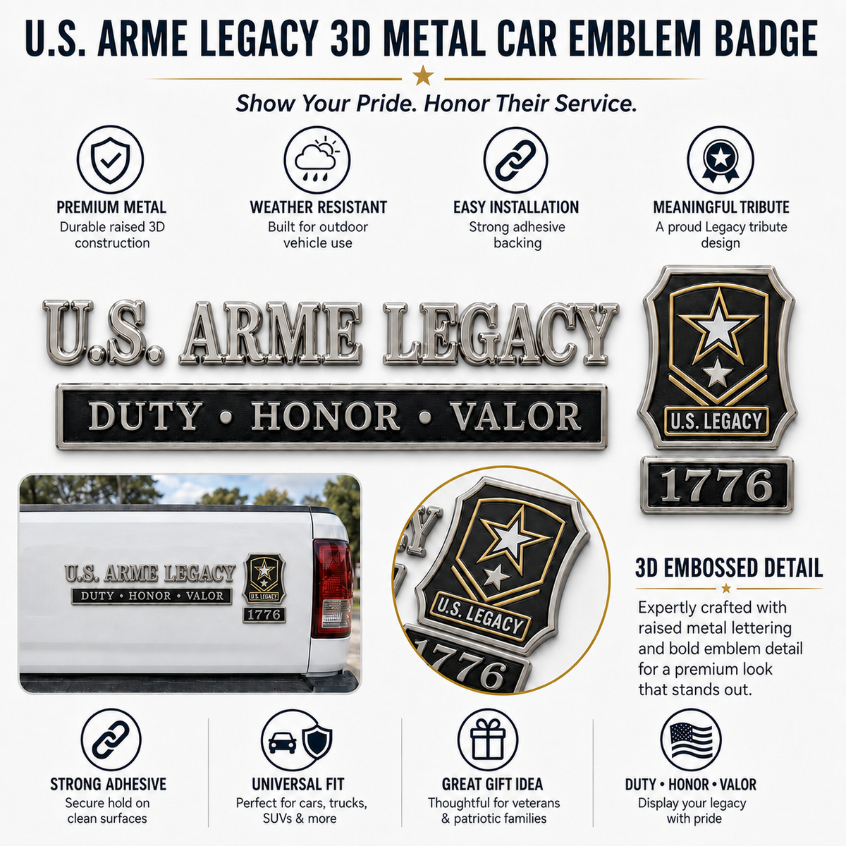 HonorForge – U.S. Military Veteran Car Emblem Collection