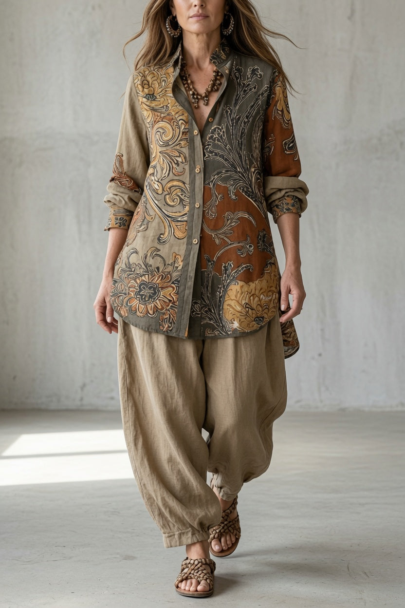 BohoCrest – Vintage Printed Two-Piece Set