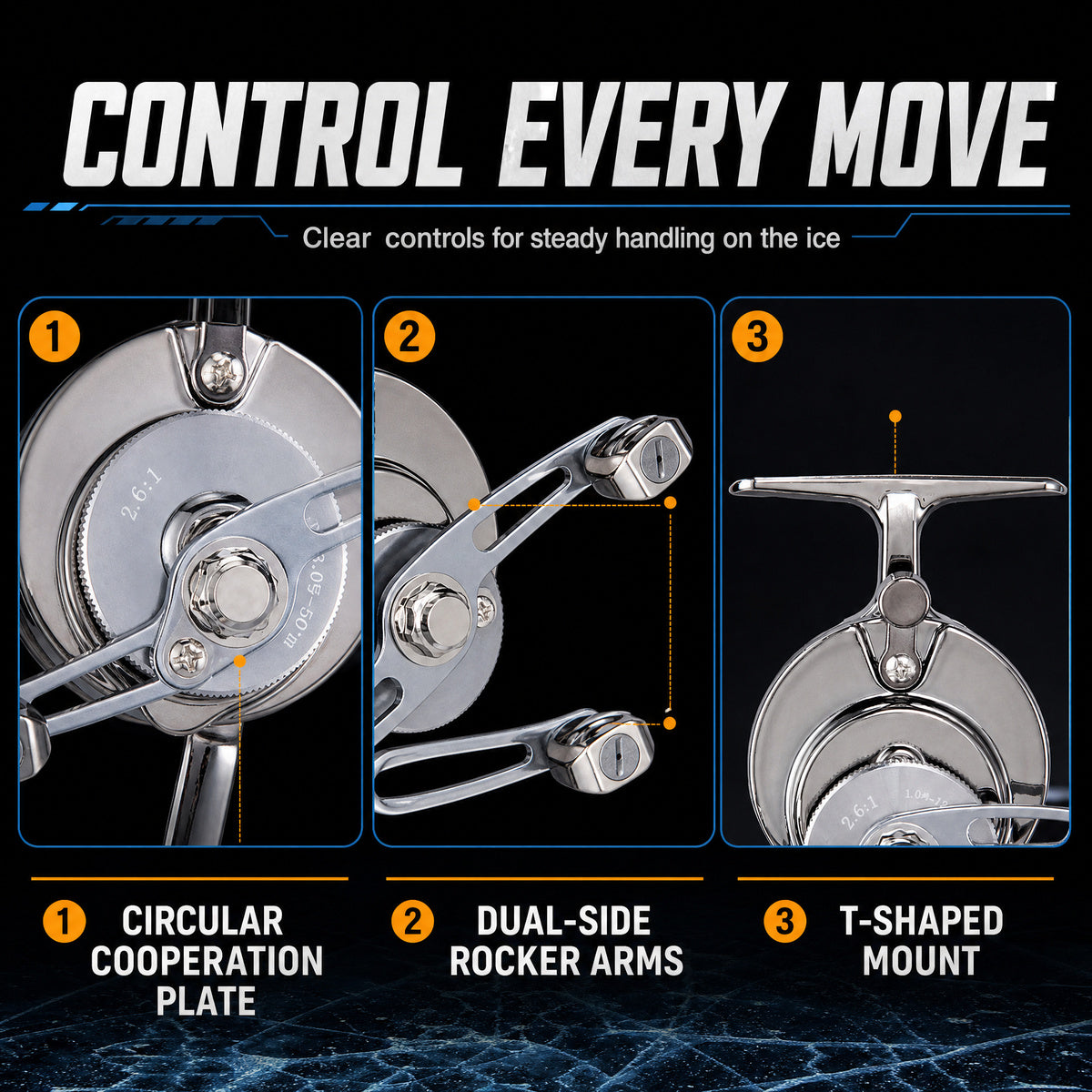 FrostVanta – Compact Metal-Plated Ice Fishing Reel