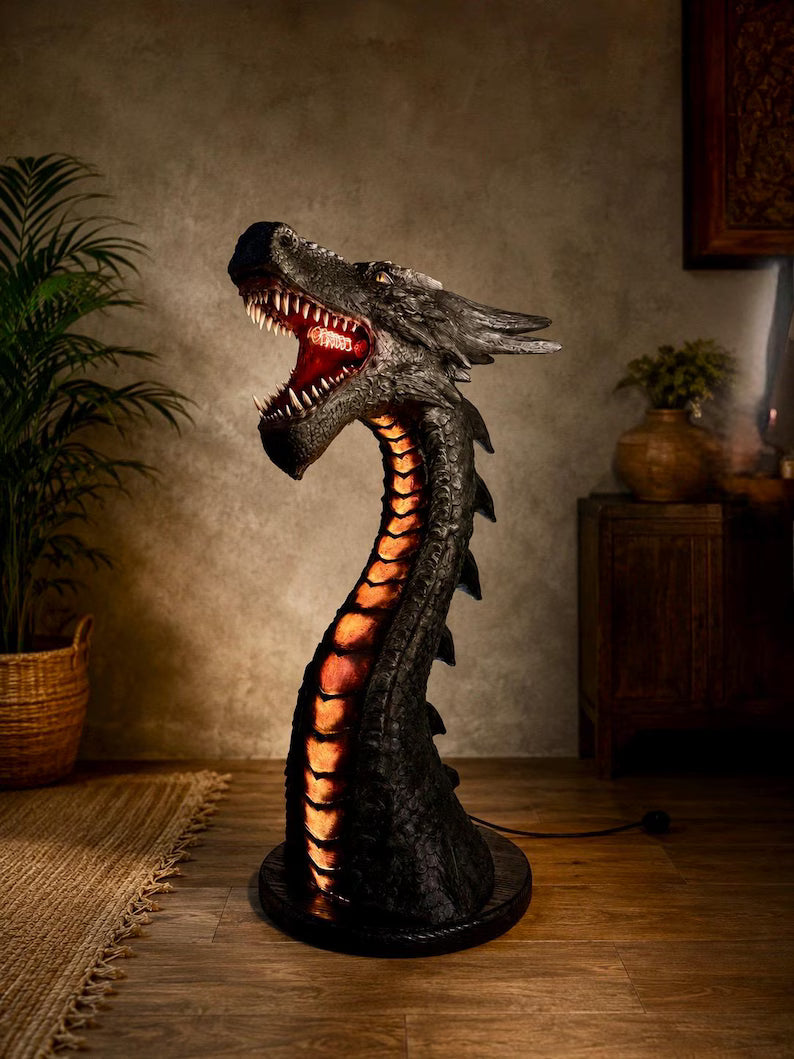 DragonVanta – Medieval Fiery Dragon Floor Lamp