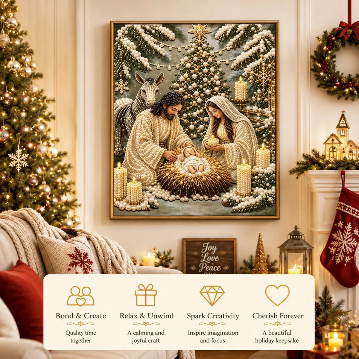 FaithGlow – 3D Nativity Diamond Painting Art Kit