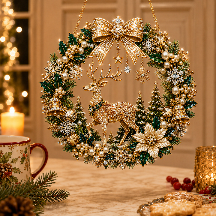 WinterGems – Christmas Diamond Art Wreath Pendant