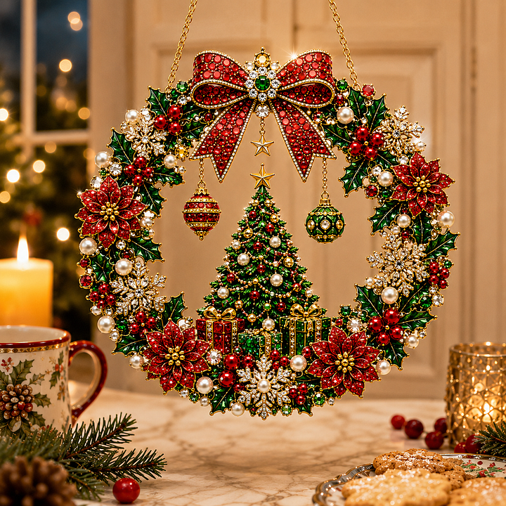 WinterGems – Christmas Diamond Art Wreath Pendant