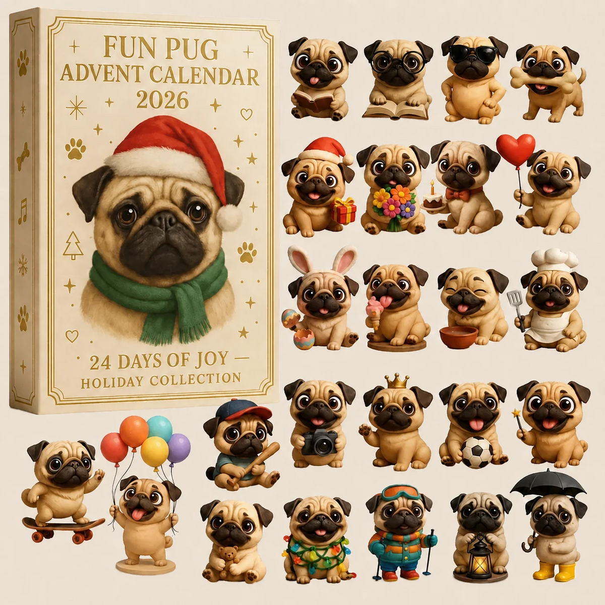 PawsCrest – 24-Day Pug Advent Calendar 2026