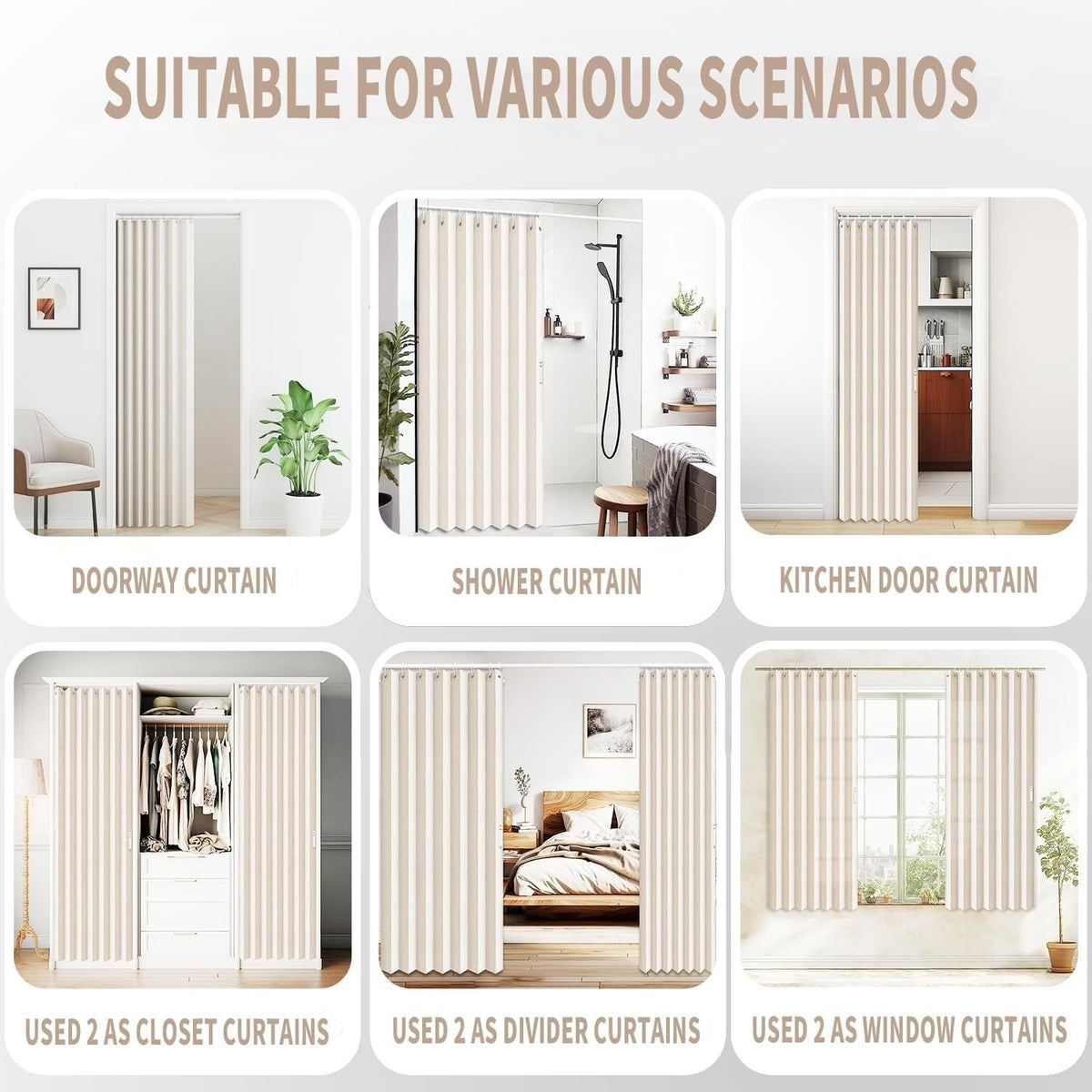 EleganceFold – Faux-Linen Pleated Door Partition