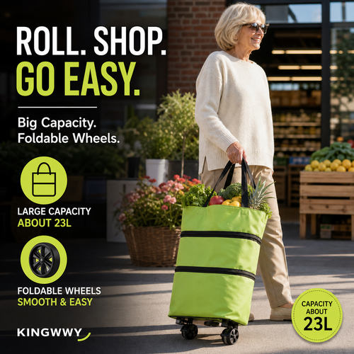 CartCaddy – Foldable Rolling Shopping Bag