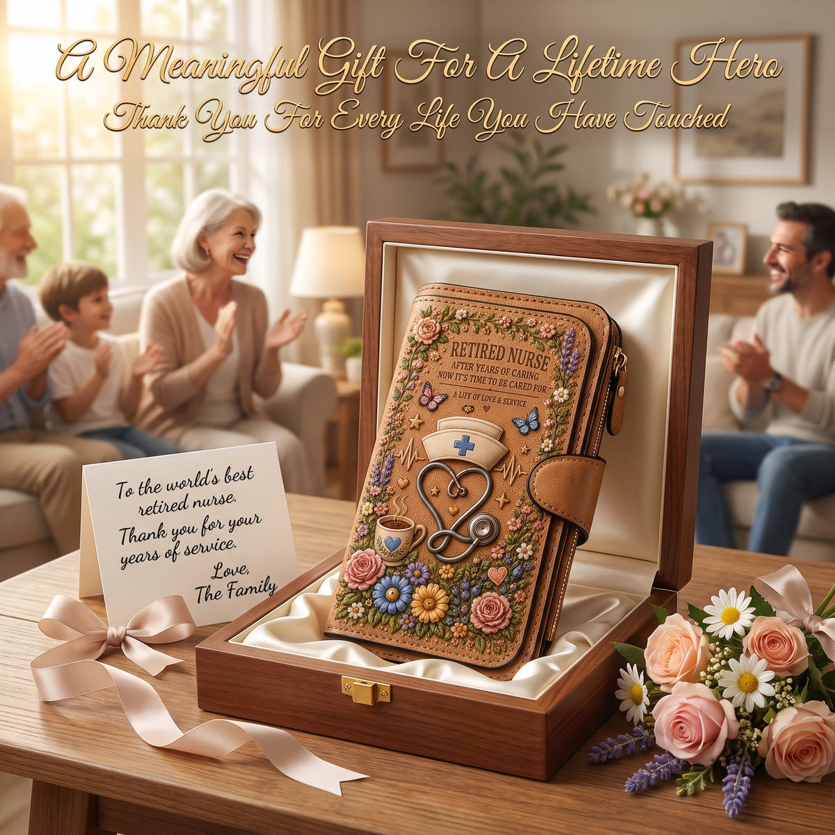 HealingBloom – Floral Retirement Gift Wallet