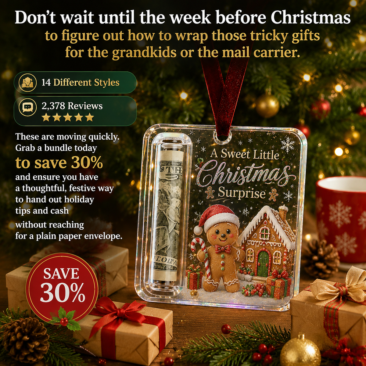 MerryMoney – Christmas Cash Keepsake Ornament